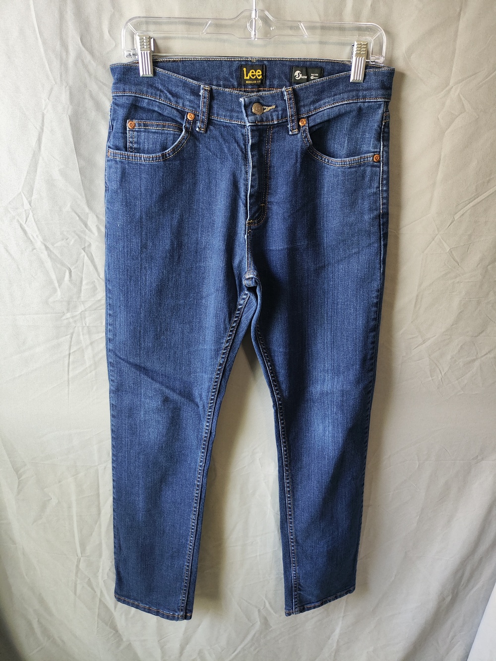 Lee Jeans Mens 30x30 Blue Regular Fit Stretch Denim Genie Cone Tapered Casual